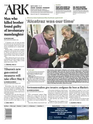 Front page of The Ark, April 13, 2016