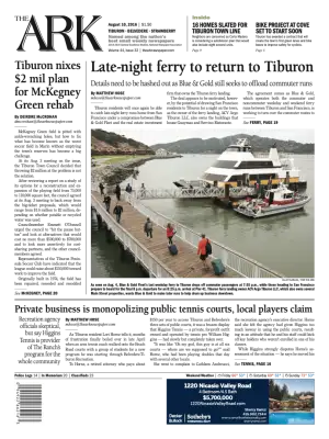 Front page of The Ark, August 10, 2016