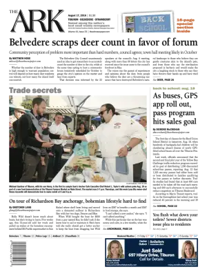 Front page of The Ark, August 17, 2016