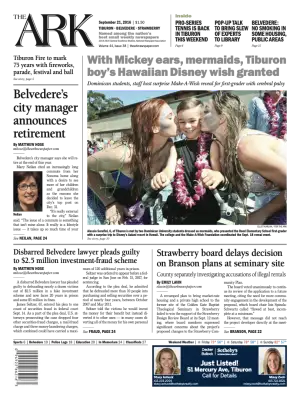 Front page of The Ark, September 21, 2016