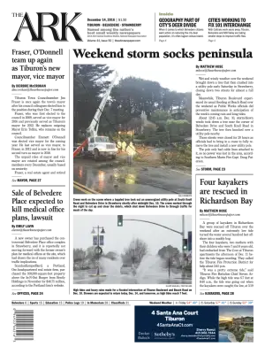 Front page of The Ark, December 14, 2016