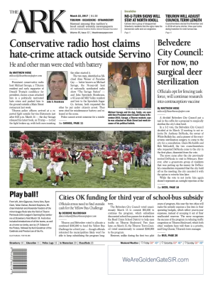 Front page of The Ark, March 22, 2017