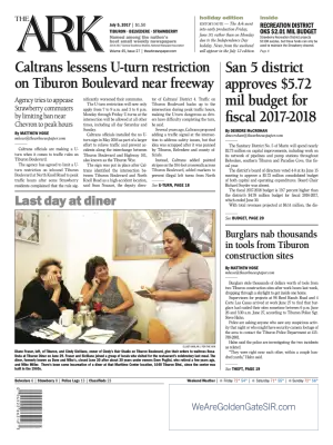 Front page of The Ark, July 5, 2017