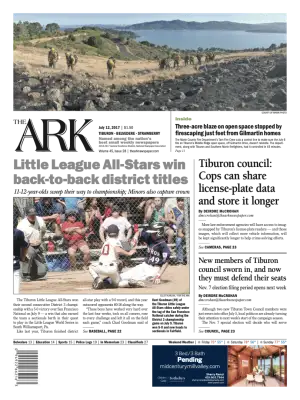 Front page of The Ark, July 12, 2017