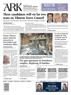Front page of The Ark, August 16, 2017