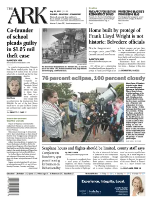 Front page of The Ark, August 23, 2017
