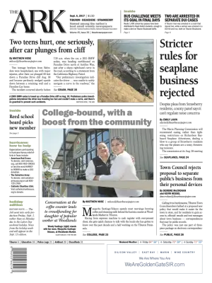 Front page of The Ark, September 6, 2017