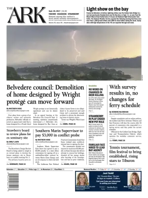 Front page of The Ark, September 20, 2017