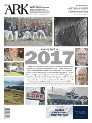 Front page of The Ark, January 3, 2018