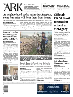 Front page of The Ark, February 14, 2018