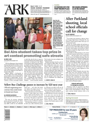Front page of The Ark, March 7, 2018