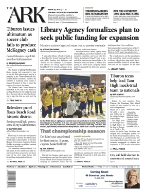 Front page of The Ark, March 28, 2018