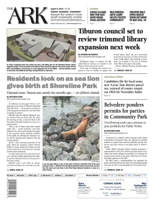 Front page of The Ark, August 8, 2018