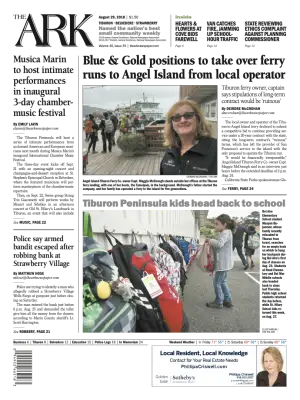 Front page of The Ark, August 29, 2018