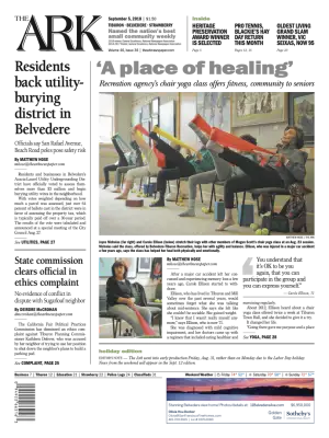 Front page of The Ark, September 5, 2018