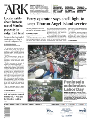Front page of The Ark, September 12, 2018