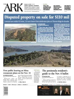 Front page of The Ark, October 31, 2018
