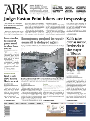 Front page of The Ark, December 12, 2018