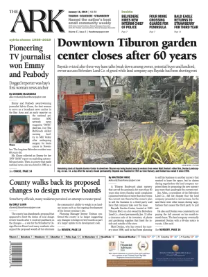 Front page of The Ark, January 16, 2019