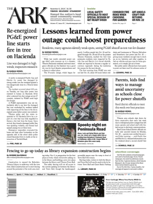 Front page of The Ark, November 6, 2019