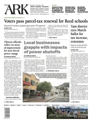 Front page of The Ark, November 13, 2019