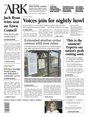 Front page of The Ark, April 8, 2020