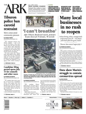 Front page of The Ark, July 1, 2020