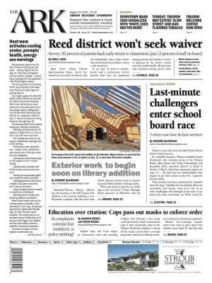 Front page of The Ark, August 19, 2020