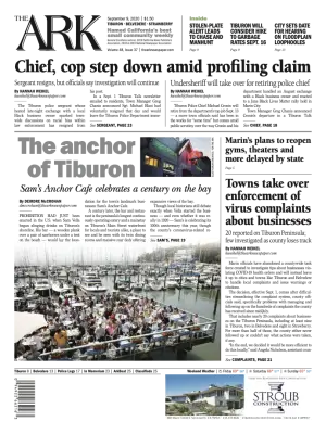 Front page of The Ark, September 9, 2020