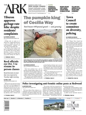 Front page of The Ark, September 23, 2020