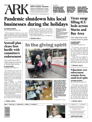 Front page of The Ark, December 16, 2020