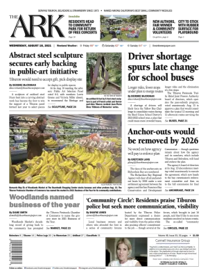 Front page of The Ark, August 18, 2021