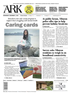 Front page of The Ark, December 1, 2021