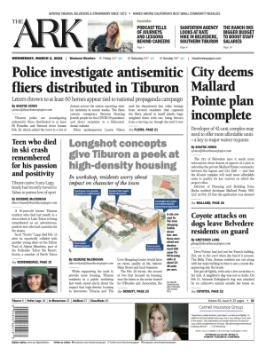 Front page of The Ark, March 2, 2022