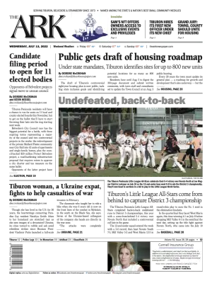 Front page of The Ark, July 13, 2022