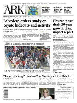 Front page of The Ark, March 22, 2023