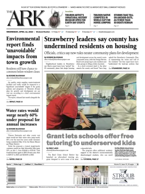 Front page of The Ark, April 12, 2023