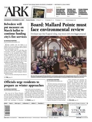 Front page of The Ark, November 22, 2023