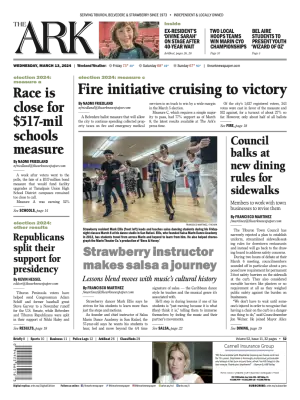 Front page of The Ark, March 13, 2024