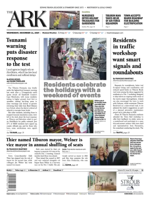 Front page of The Ark, December 11, 2024
