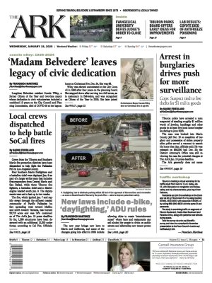 Front page of The Ark, January 15, 2025
