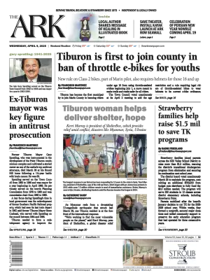 Front page of The Ark, April 9, 2025