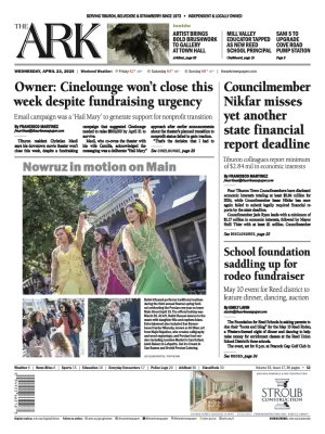 Front page of The Ark, April 23, 2025