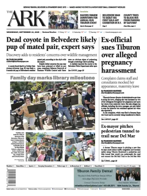Front page of The Ark, September 10, 2025