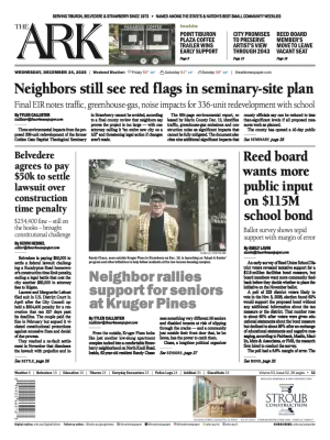 Front page of The Ark, December 24, 2025