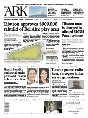 Front page of The Ark, September 9, 2026