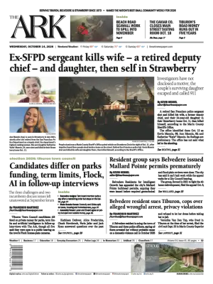 Front page of The Ark, October 14, 2026